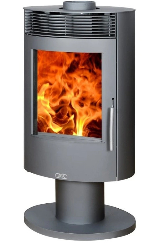 Otočná krbová kamna ABX TARTU 5  2,5-7kW šedý plech